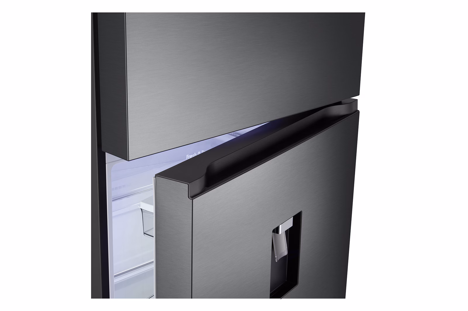 603L Top Freezer Fridge in Essence Matt Black with Water Dispenser 6